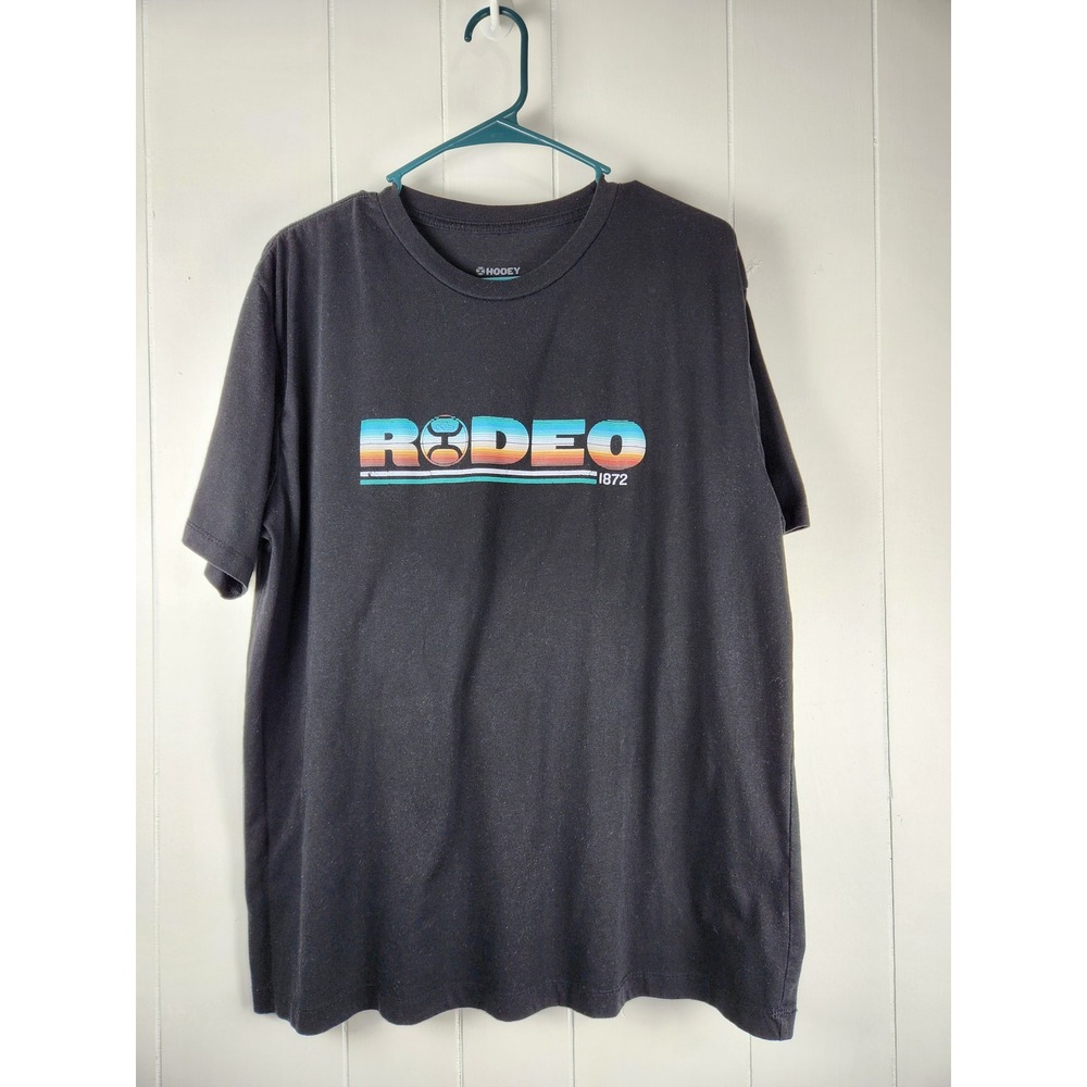 Hooey Rodeo 1872 Graphic T-Shirt Mens XL Black Short Sleeve Western Crewneck
